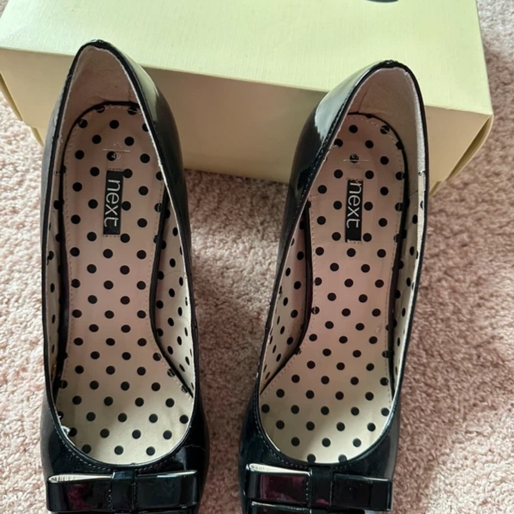 Next Black Patent Leather Heels